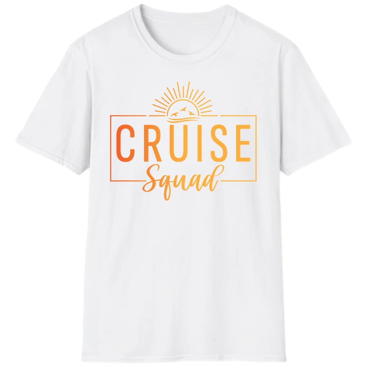 Cruise Squad Sunrise T-Shirt for Group Vacation in White