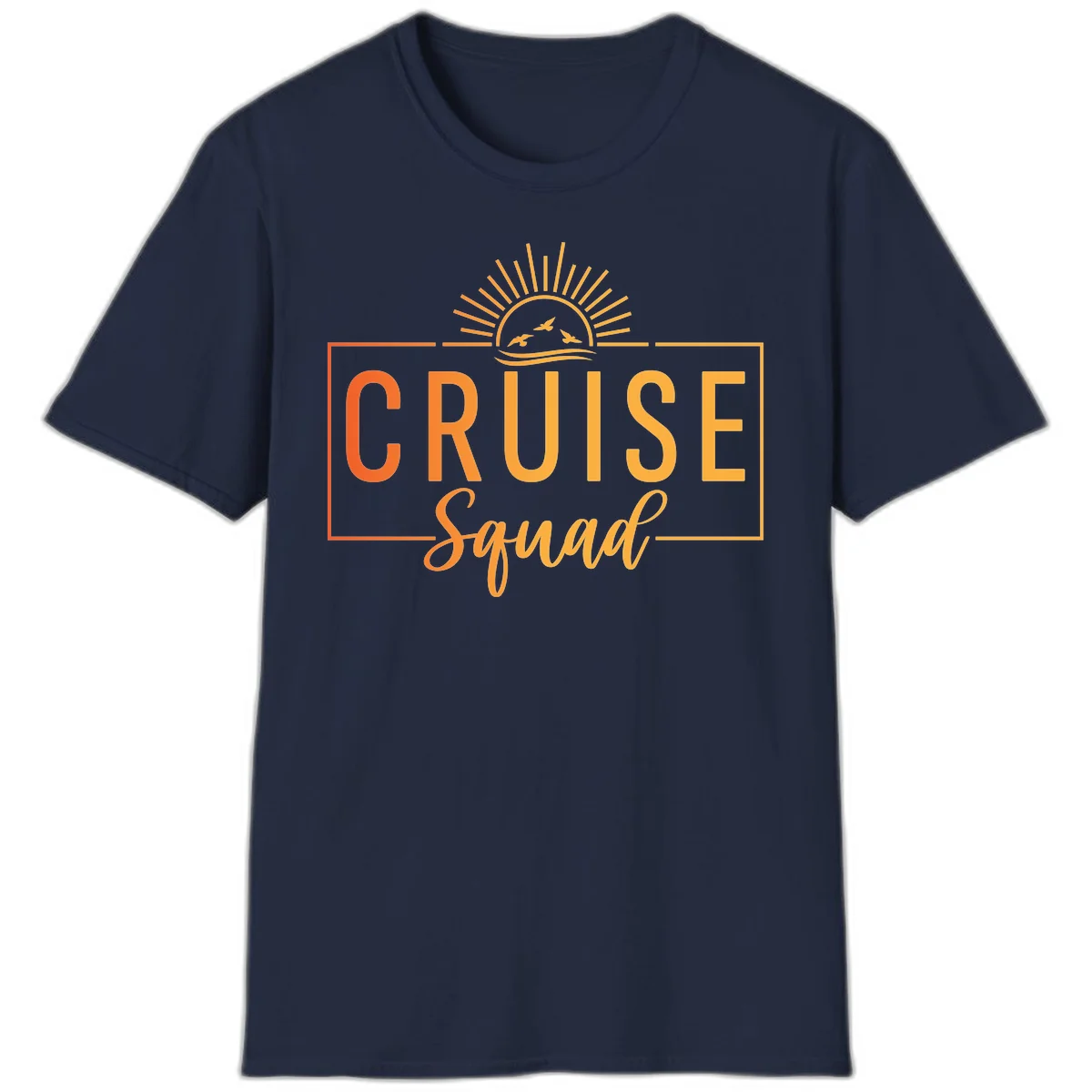 Cruise Squad Sunrise T-Shirt for Group Vacation in Navy