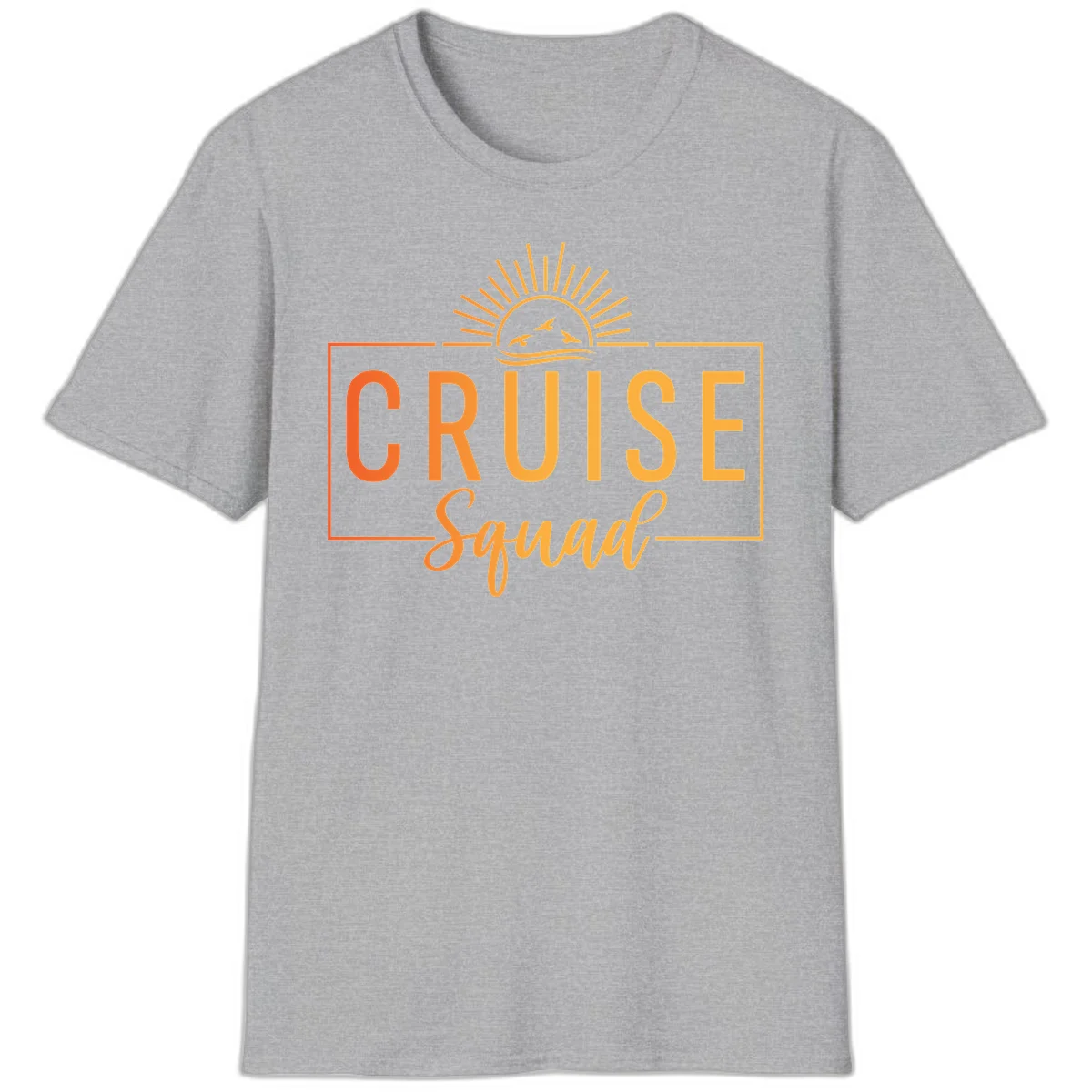 Cruise Squad Sunrise T-Shirt for Group Vacation in Sport Grey