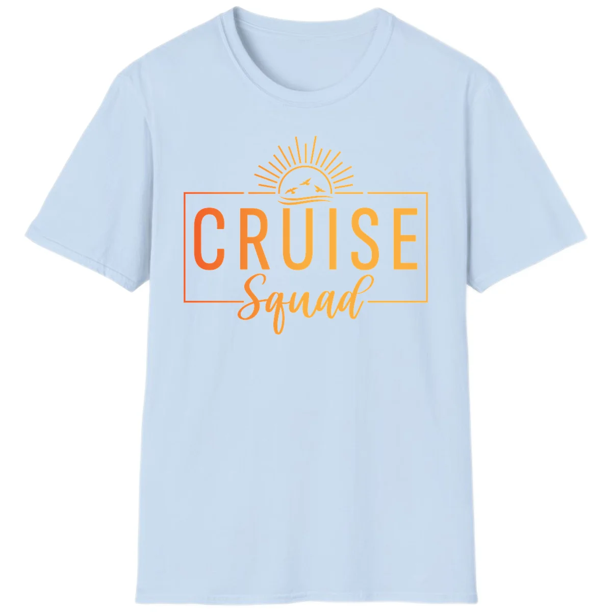 Cruise Squad Sunrise T-Shirt for Group Vacation in Light Blue