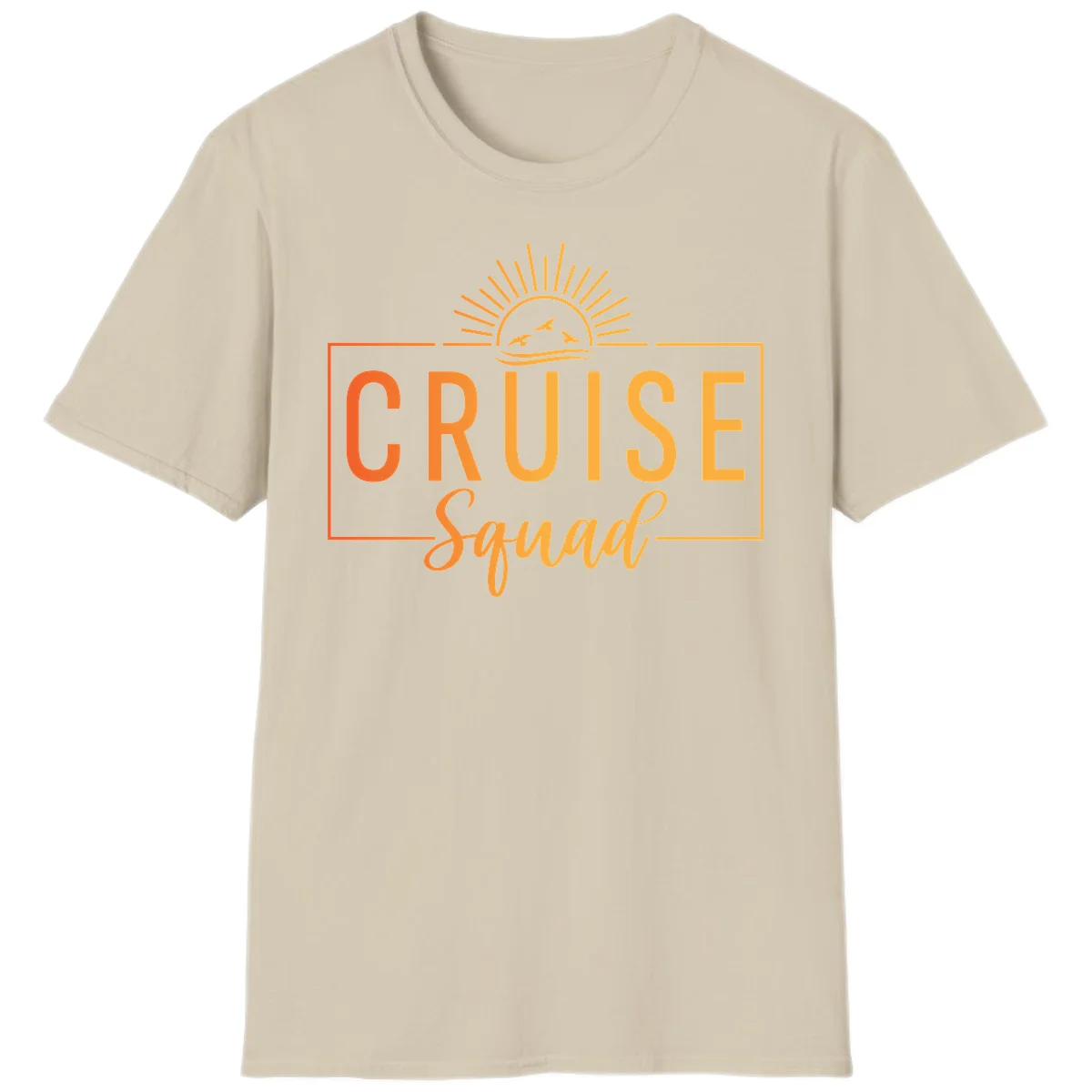Cruise Squad Sunrise T-Shirt for Group Vacation in Sand