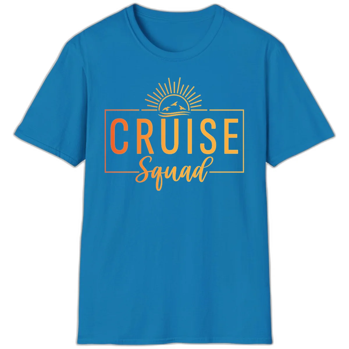 Cruise Squad Sunrise T-Shirt for Group Vacation in Sapphire