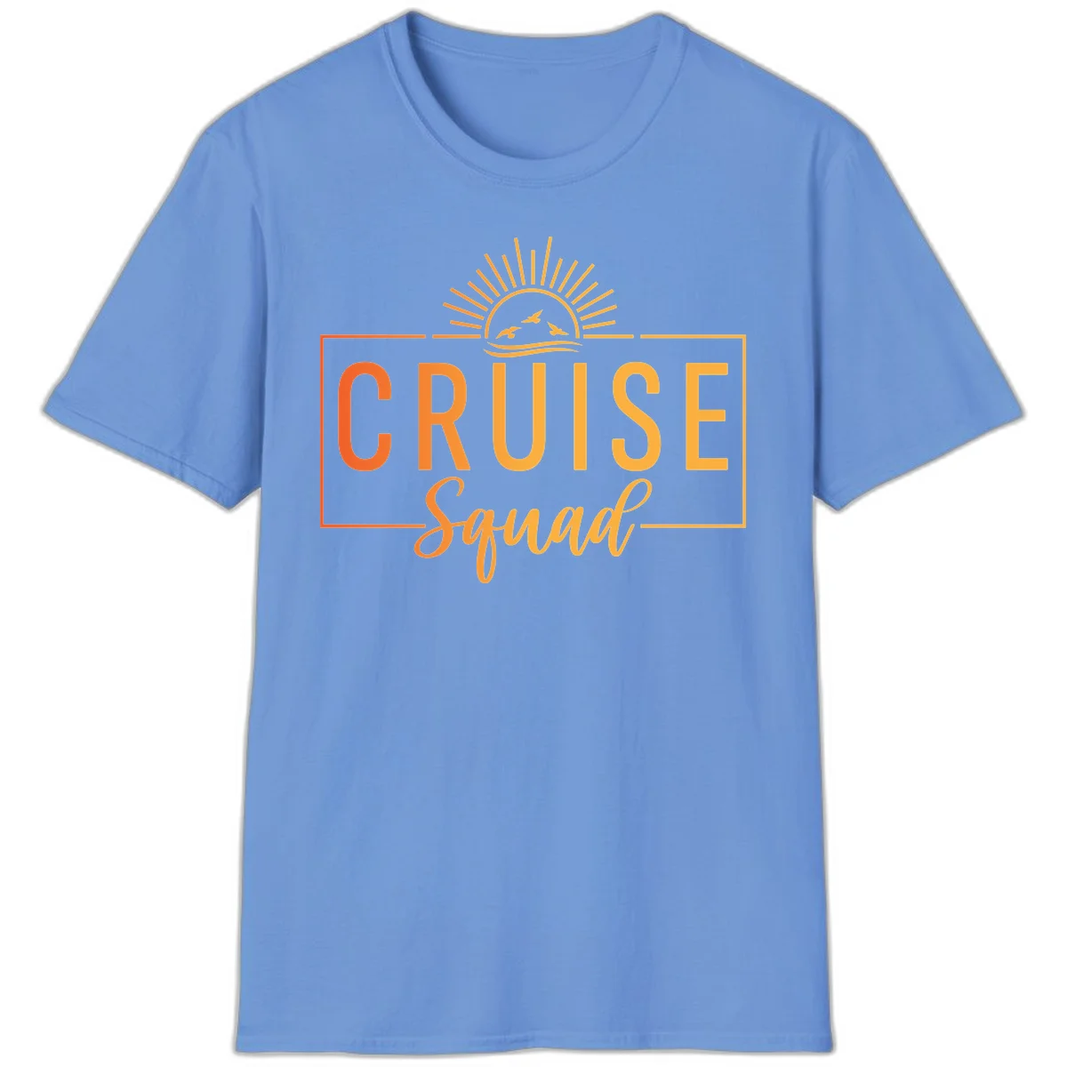 Cruise Squad Sunrise T-Shirt for Group Vacation in Carolina Blue