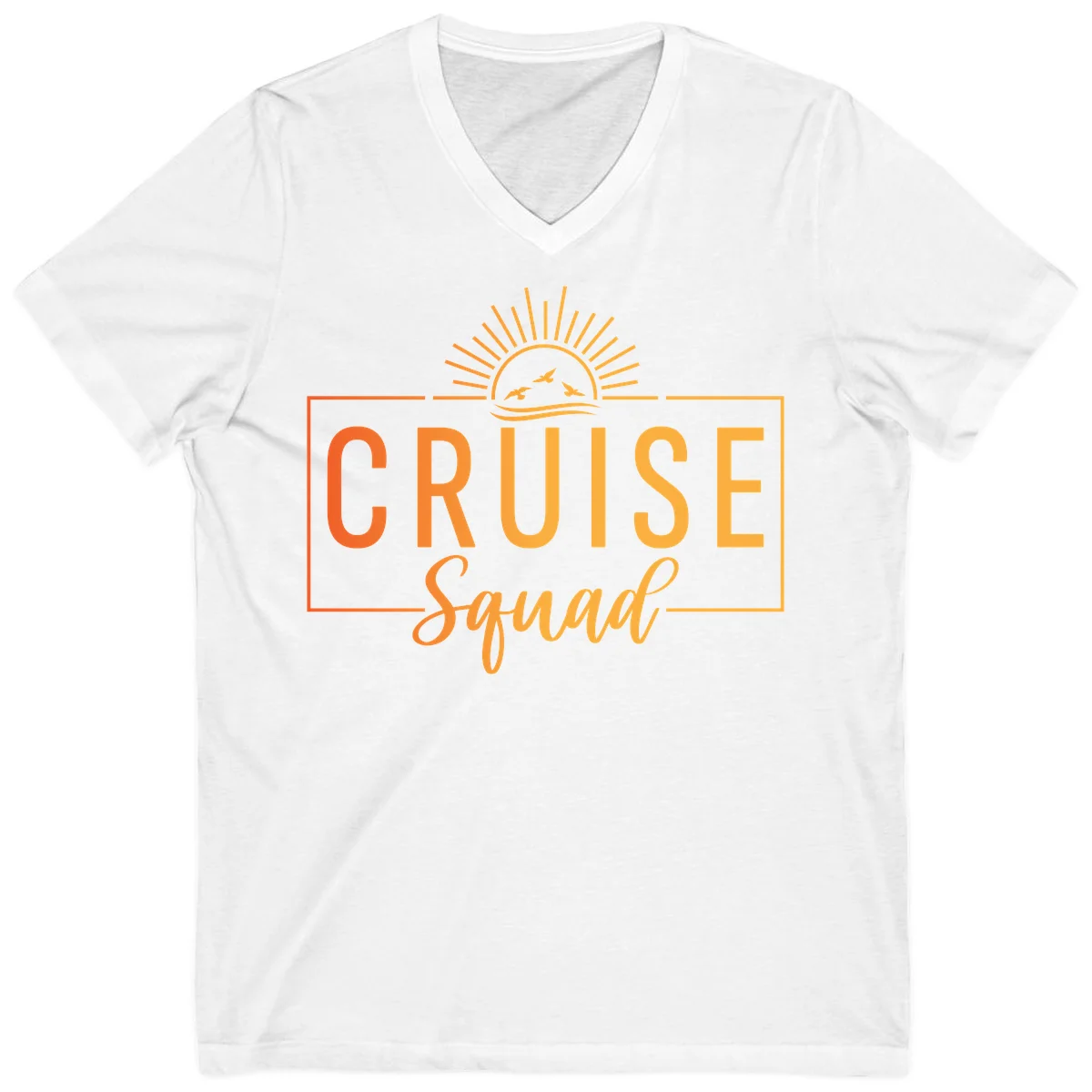 Cruise Squad Sunrise V-Neck T-Shirt in White