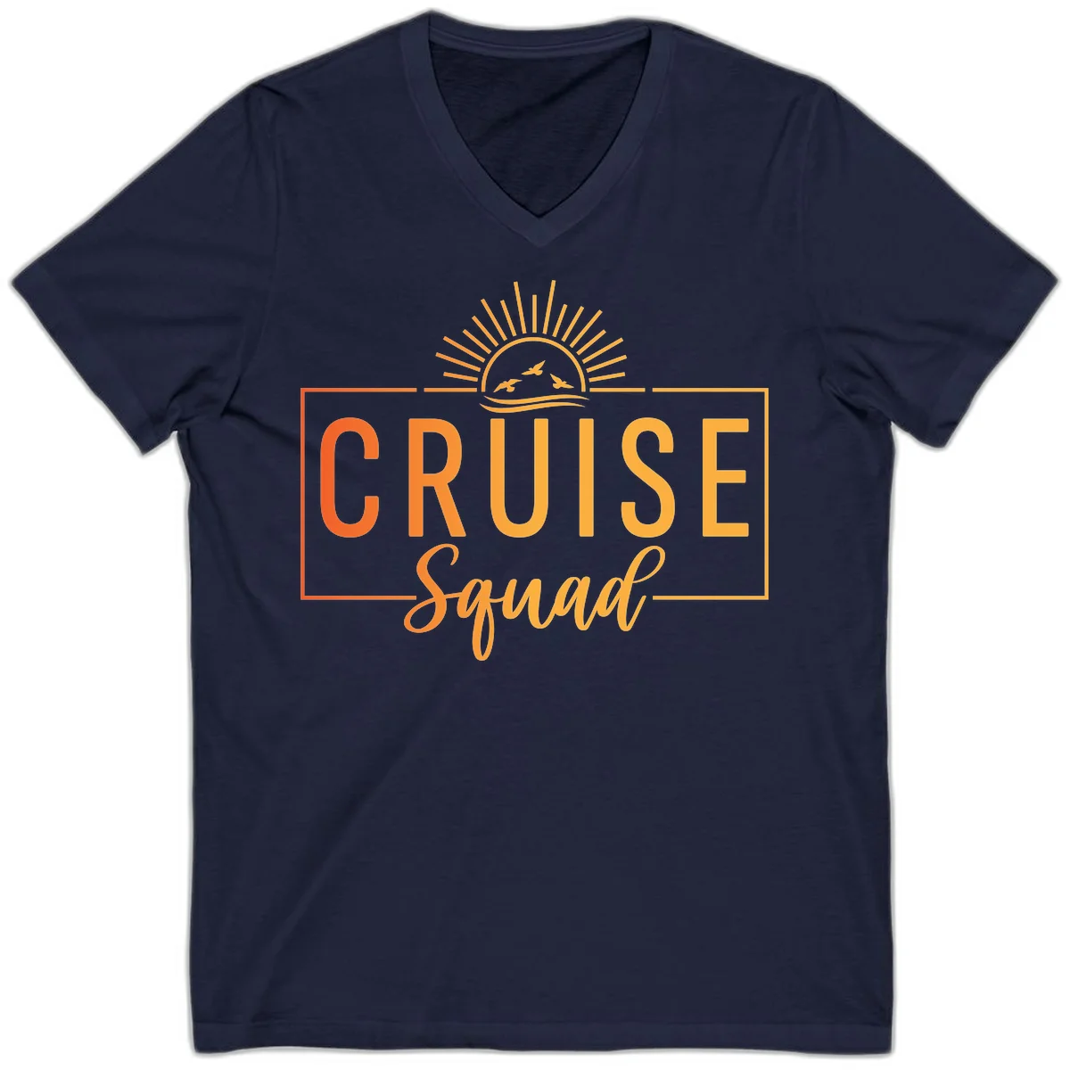 Cruise Squad Sunrise V-Neck T-Shirt in Navy