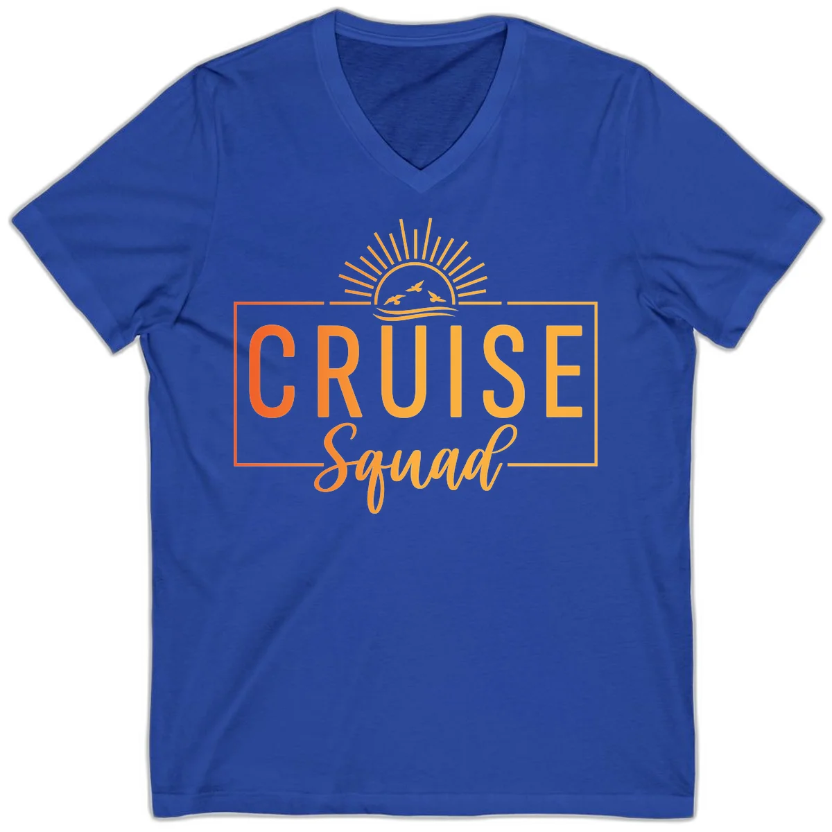 Cruise Squad Sunrise V-Neck T-Shirt in True Royal