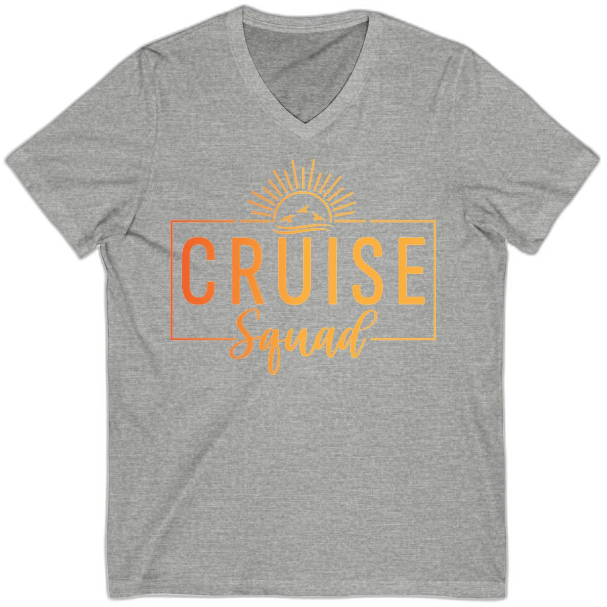 Cruise Squad Sunrise V-Neck T-Shirt in Athletic Heather