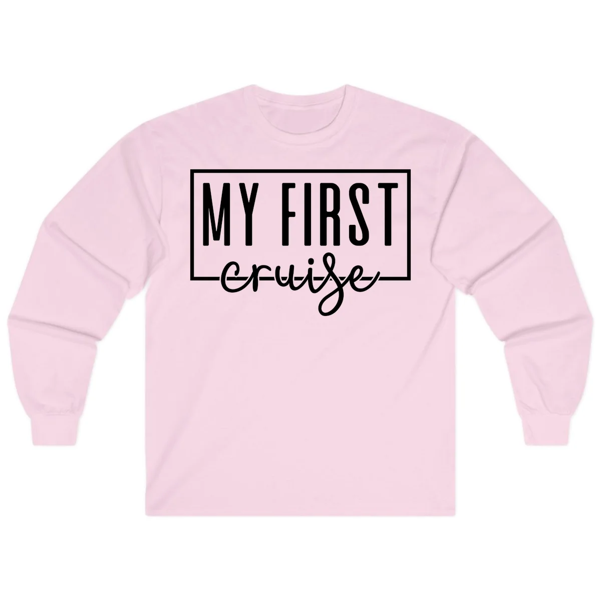 My First Cruise Long Sleeve T-Shirt in Light Pink