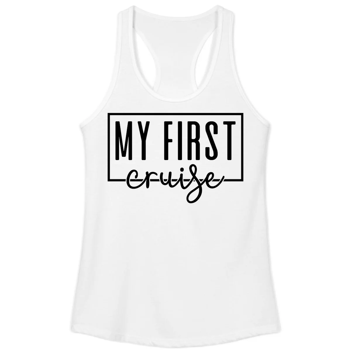 My First Cruise Ladies Tank Top in White