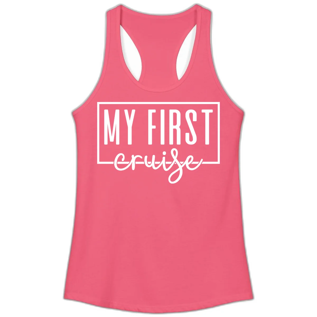 My First Cruise Ladies Tank Top in Hot Pink
