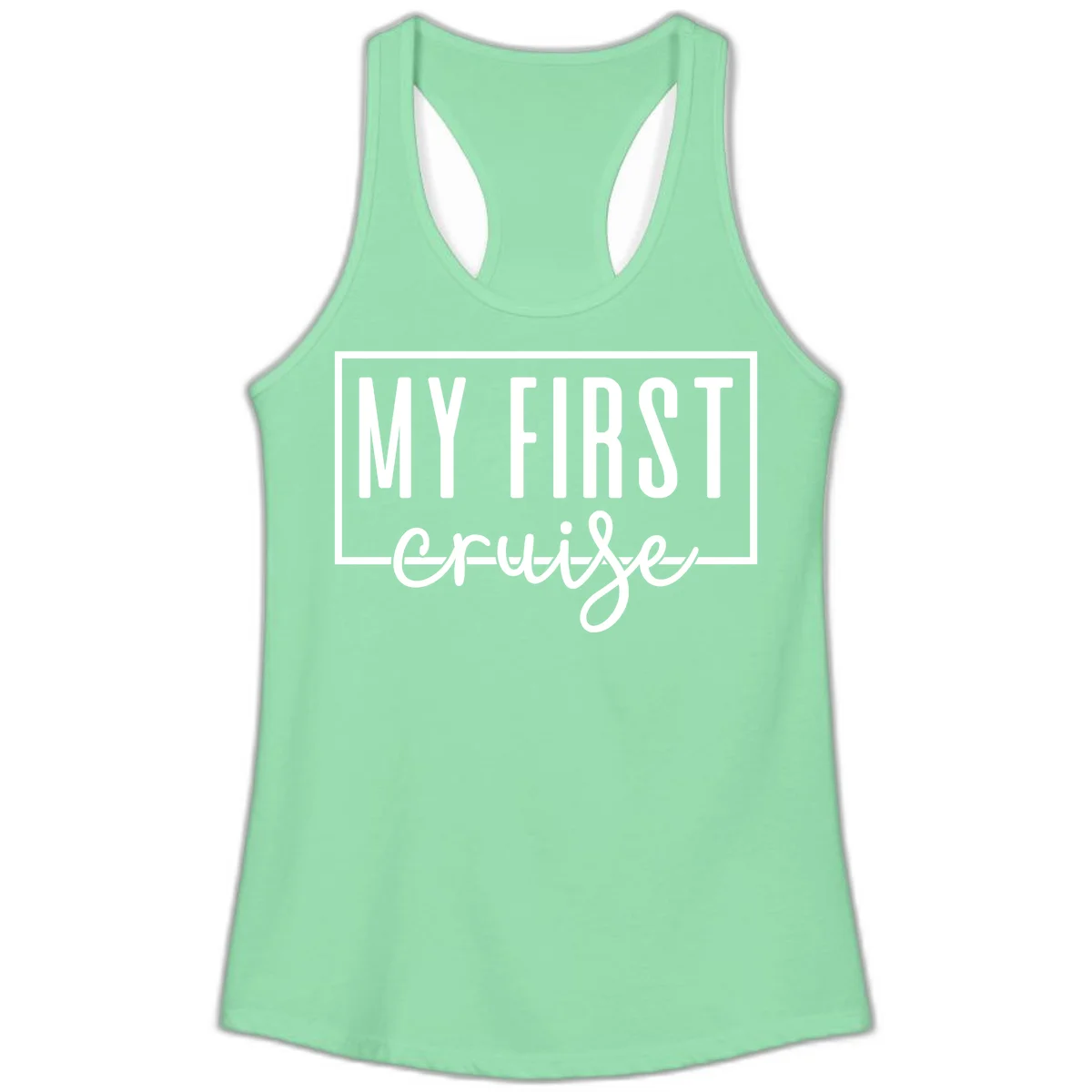 My First Cruise Ladies Tank Top in Solid Mint