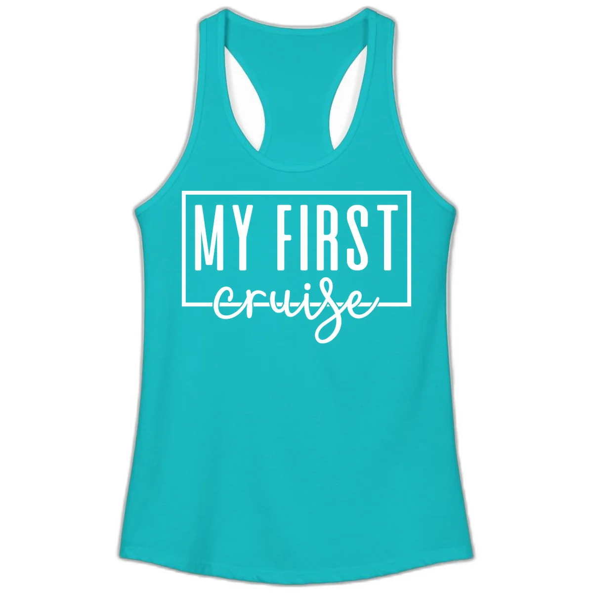 My First Cruise Ladies Tank Top in Tahiti Blue