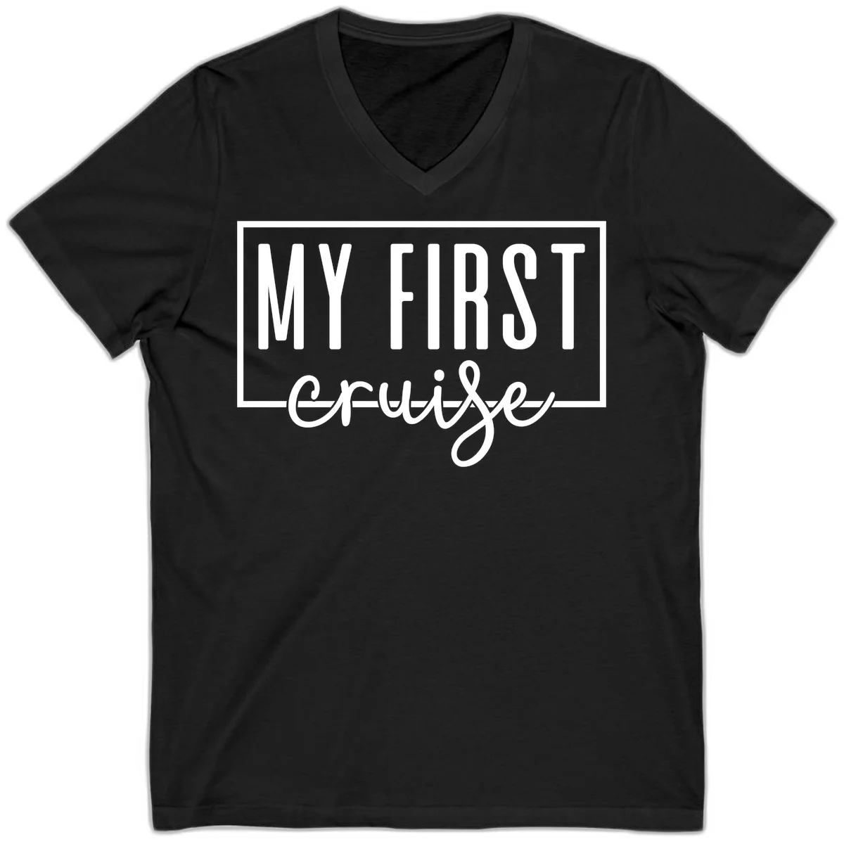My First Cruise V-Neck T-Shirt in Black