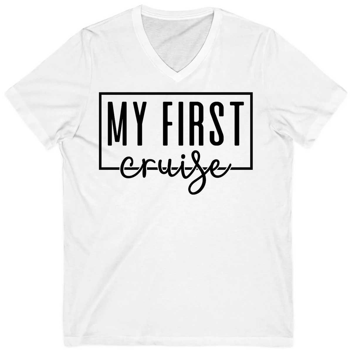 My First Cruise V-Neck T-Shirt in White