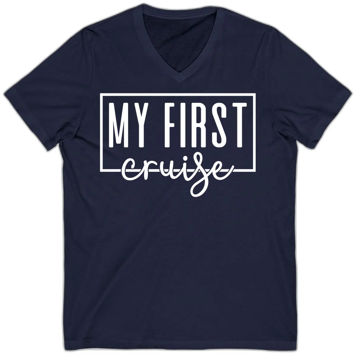 My First Cruise V-Neck T-Shirt in Navy