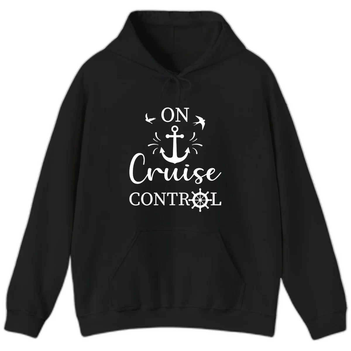 On Cruise Control Nautical Anchor Hoodie in Black