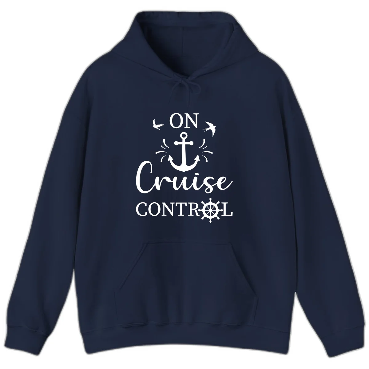 On Cruise Control Nautical Anchor Hoodie in Navy