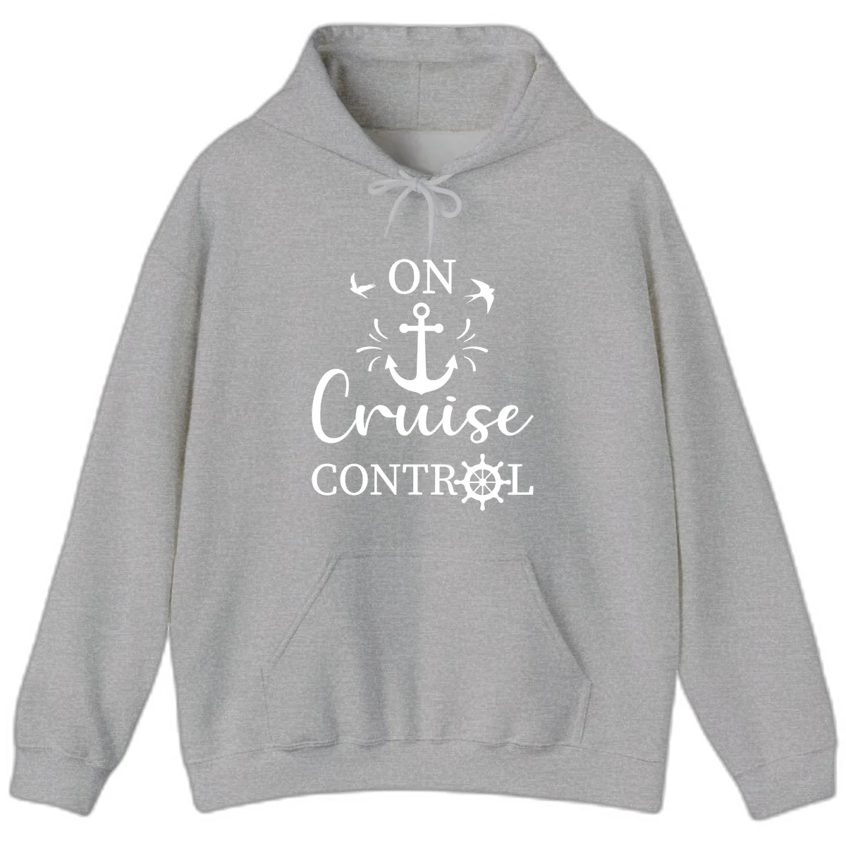 On Cruise Control Nautical Anchor Hoodie in Sport Grey