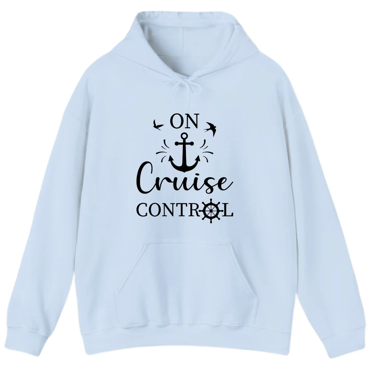 On Cruise Control Nautical Anchor Hoodie in Light Blue