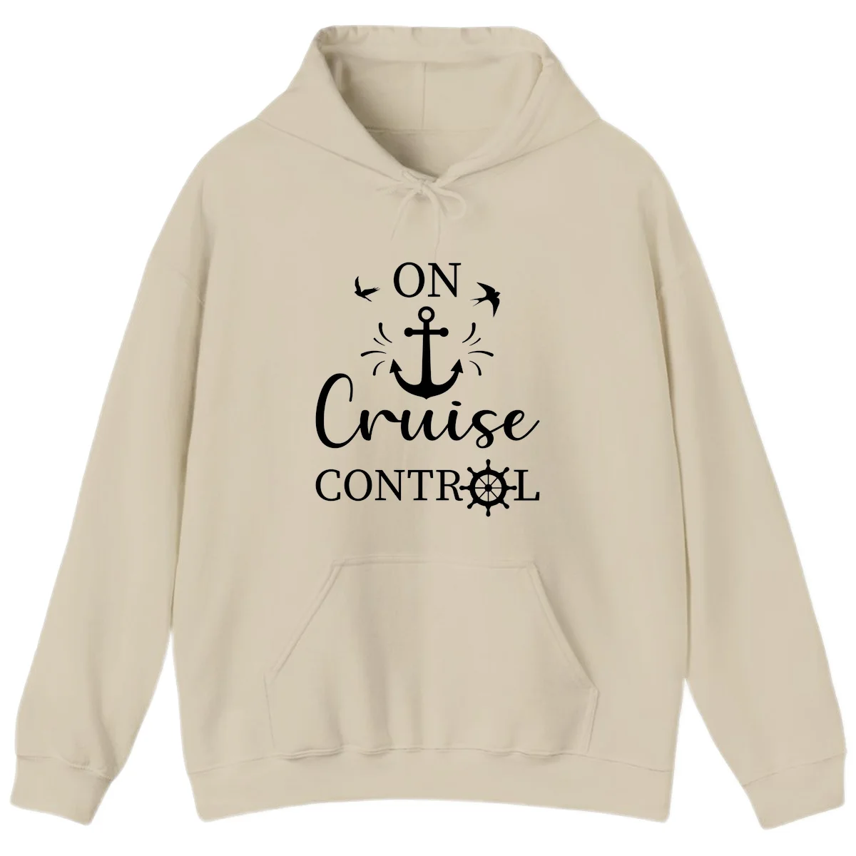 On Cruise Control Nautical Anchor Hoodie in Sand
