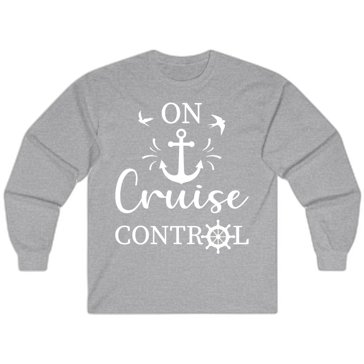 On Cruise Control Nautical Anchor Long Sleeve in Sport Grey