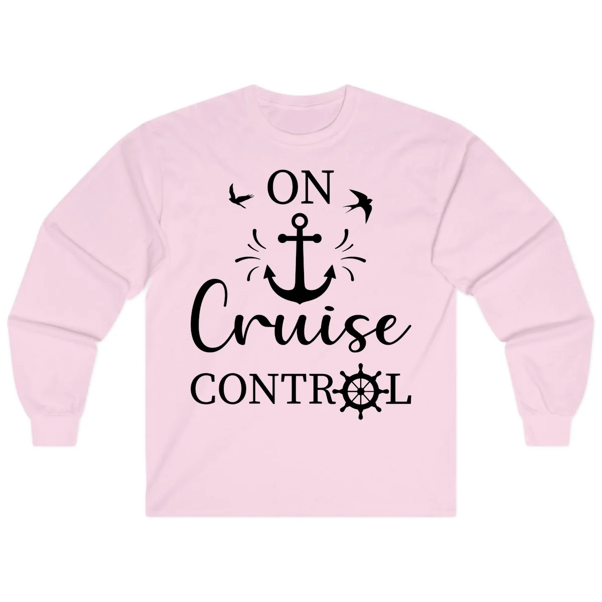 On Cruise Control Nautical Anchor Long Sleeve in Light Pink