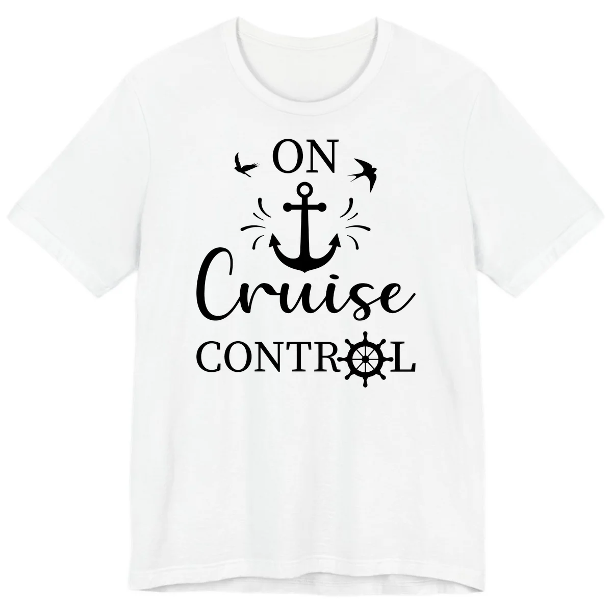 On Cruise Control Nautical Anchor Premium T-Shirt in White