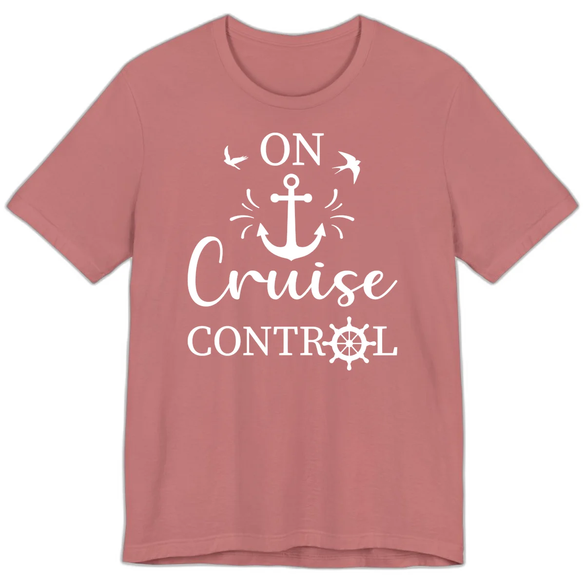 On Cruise Control Nautical Anchor Premium T-Shirt in Mauve