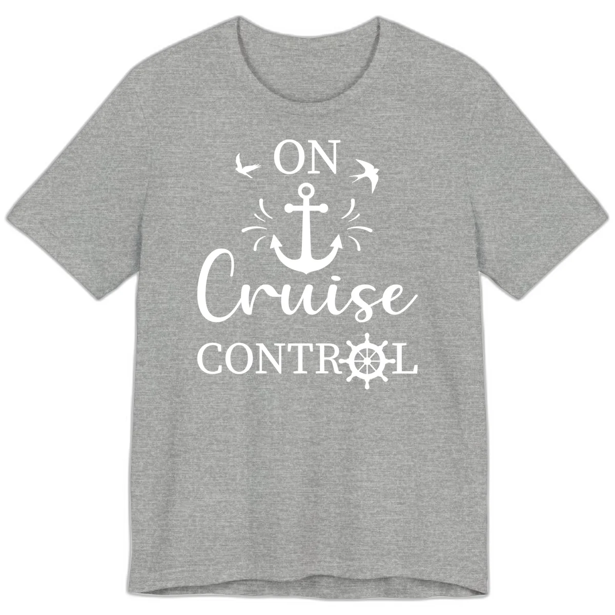 On Cruise Control Nautical Anchor Premium T-Shirt in Athletic Heather