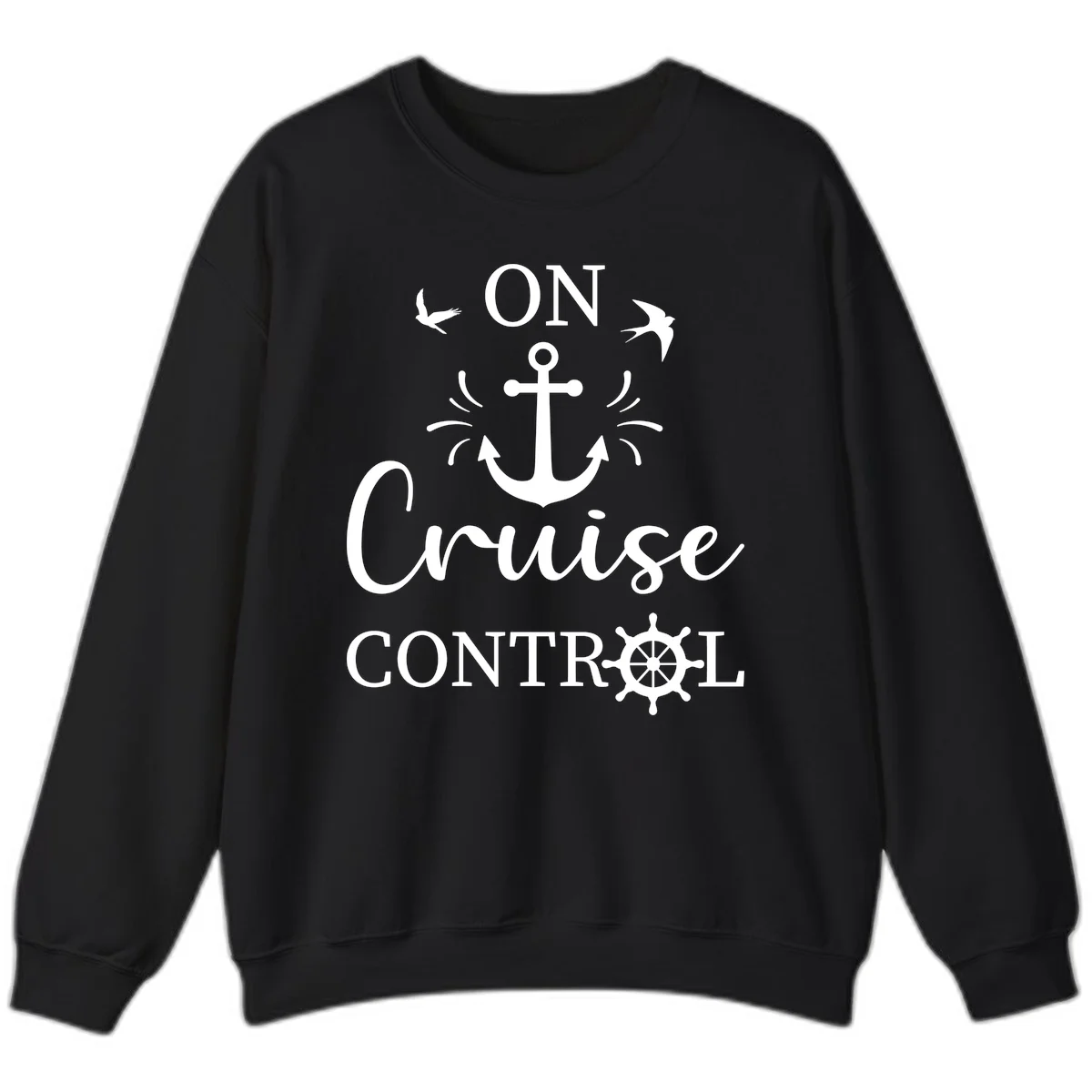 On Cruise Control Nautical Anchor Sweatshirt in Black