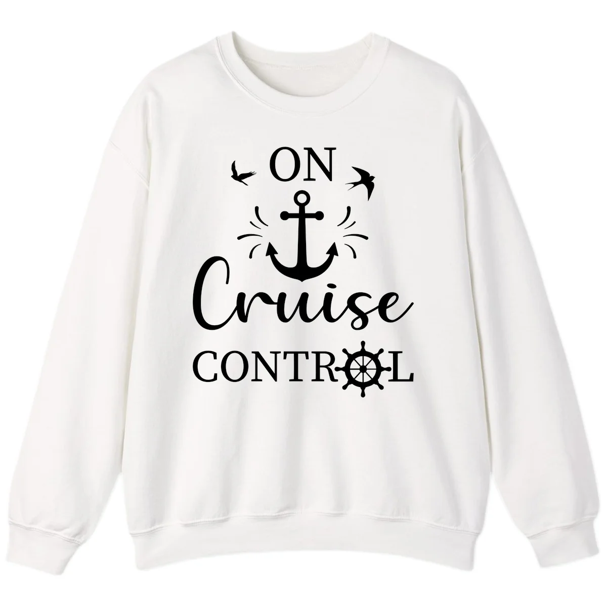 On Cruise Control Nautical Anchor Sweatshirt in White
