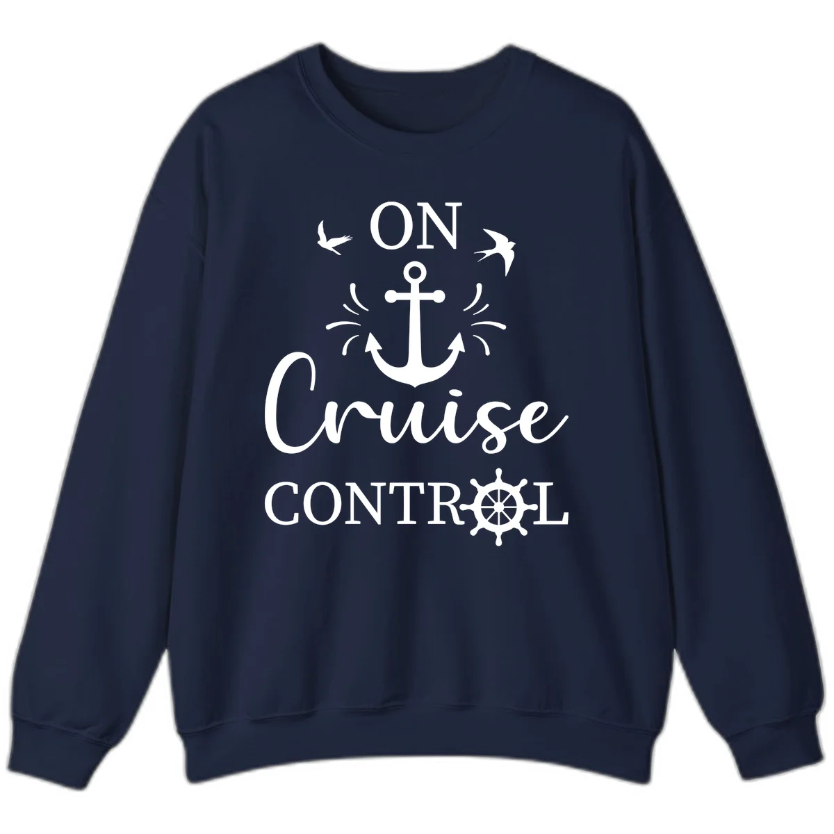 On Cruise Control Nautical Anchor Sweatshirt in Navy