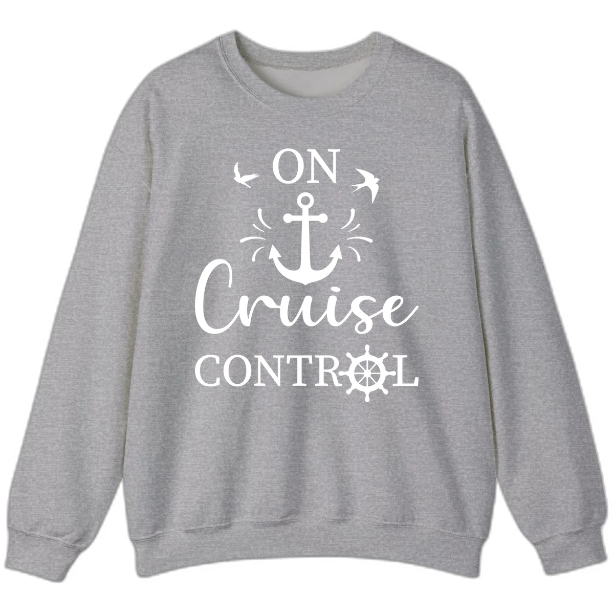 On Cruise Control Nautical Anchor Sweatshirt in Sport Grey
