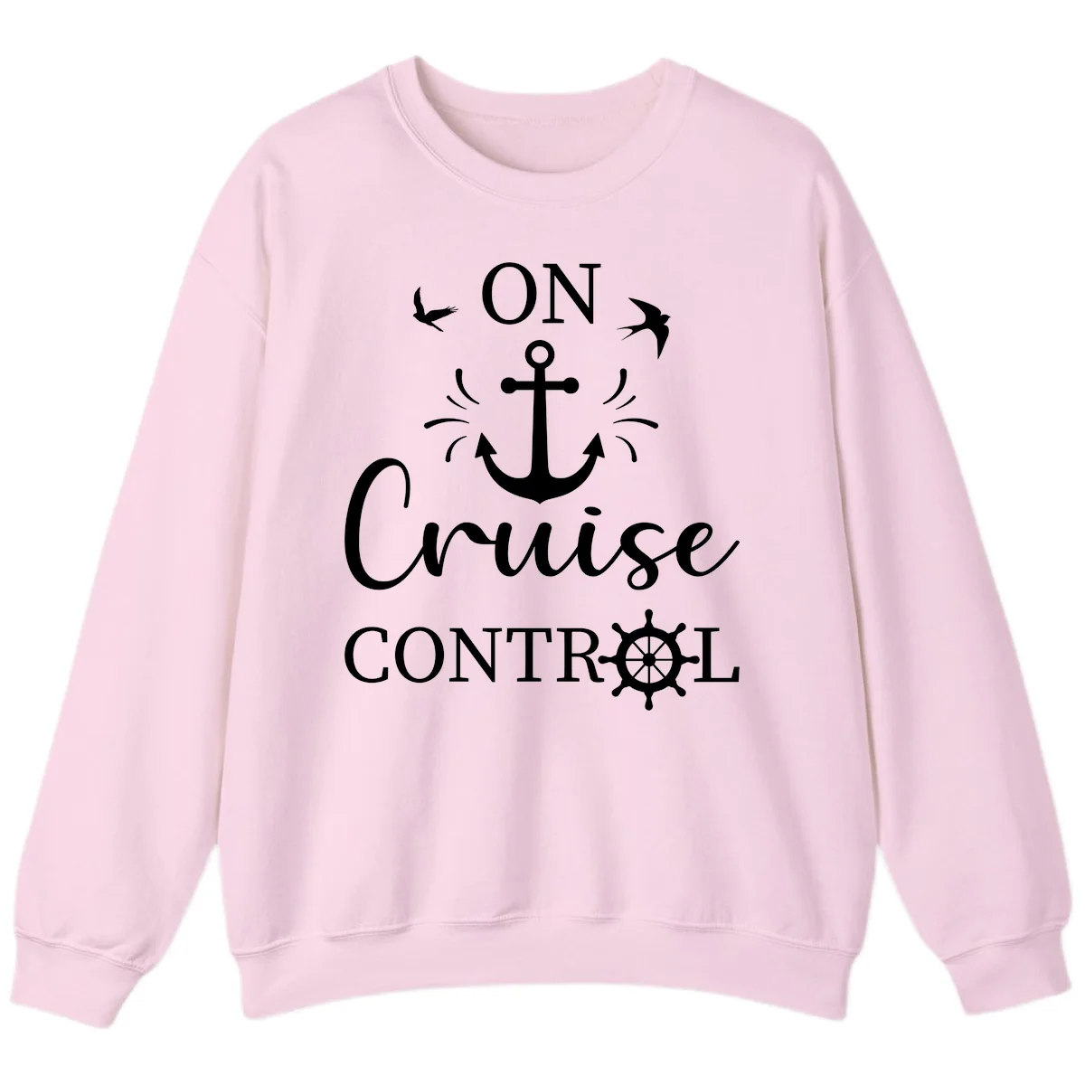 On Cruise Control Nautical Anchor Sweatshirt in Light Pink