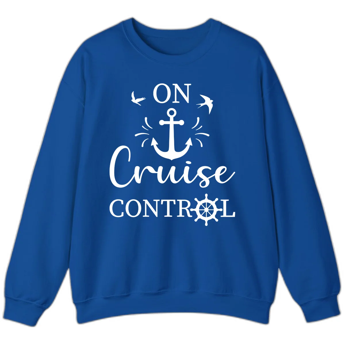 On Cruise Control Nautical Anchor Sweatshirt in Royal