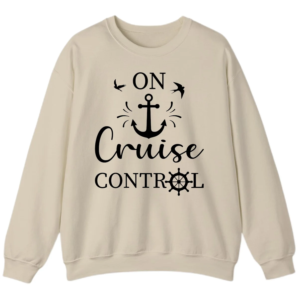 On Cruise Control Nautical Anchor Sweatshirt in Sand
