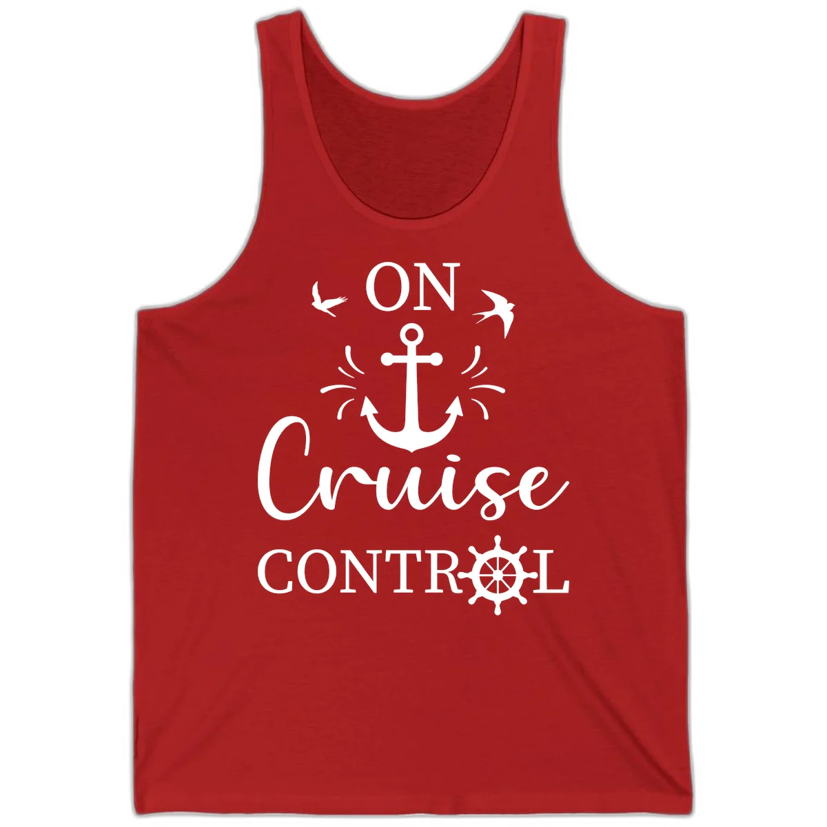 On Cruise Control Nautical Anchor Tank in Red
