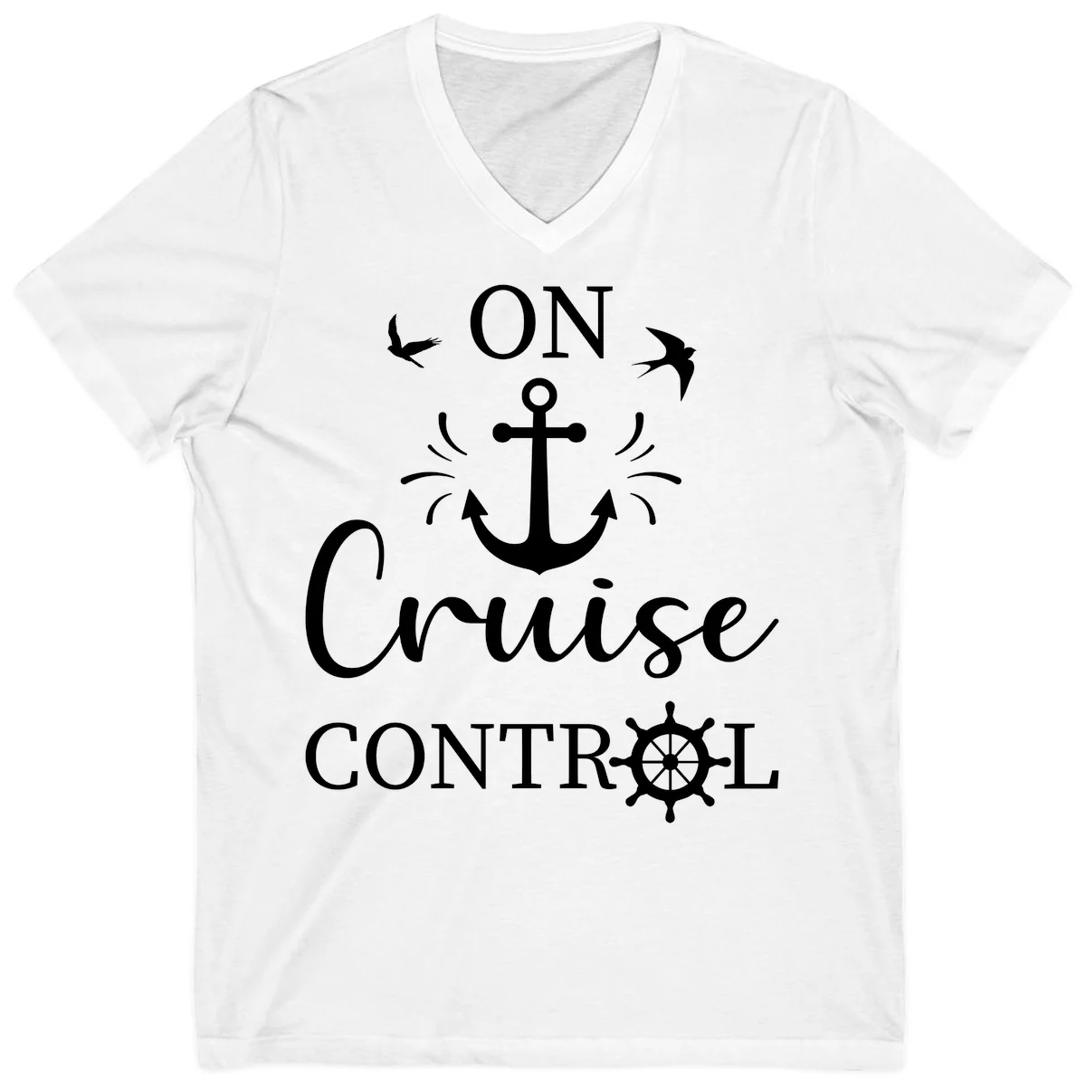 On Cruise Control Nautical Anchor V-Neck in White