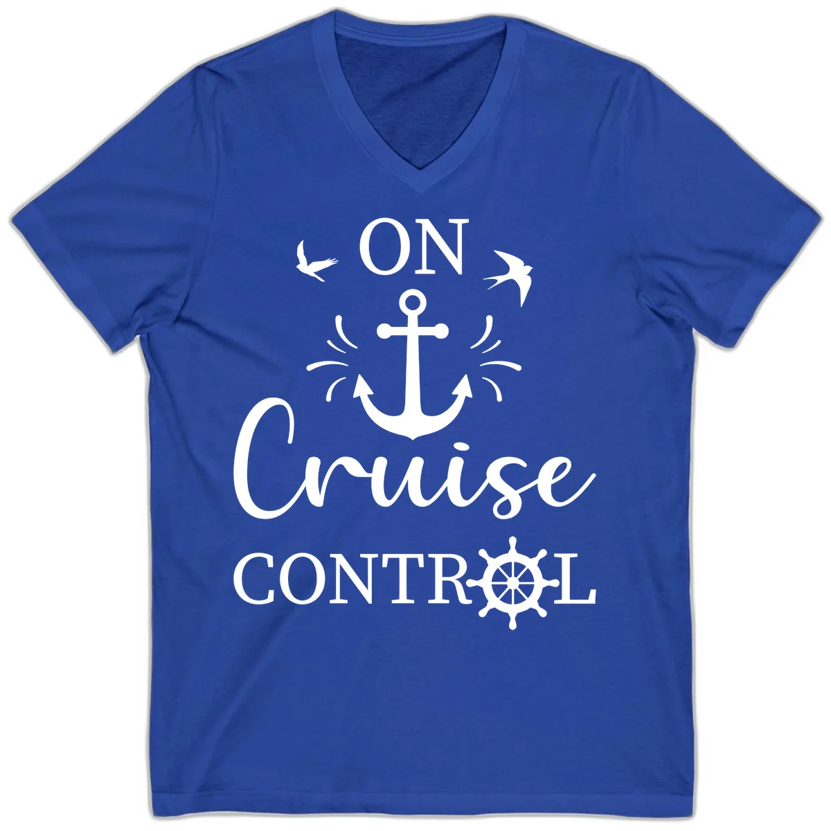 On Cruise Control Nautical Anchor V-Neck in True Royal