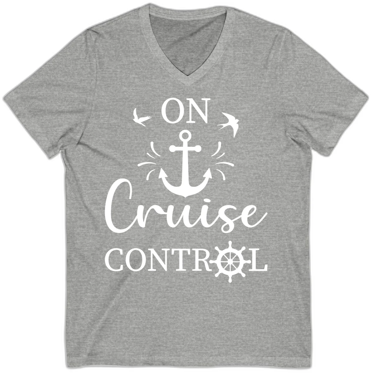 On Cruise Control Nautical Anchor V-Neck in Athletic Heather