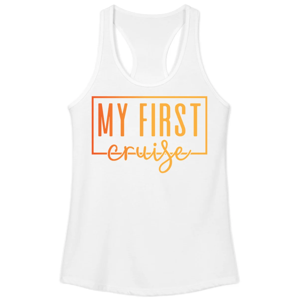 My First Cruise Ladies Racerback Tank in White