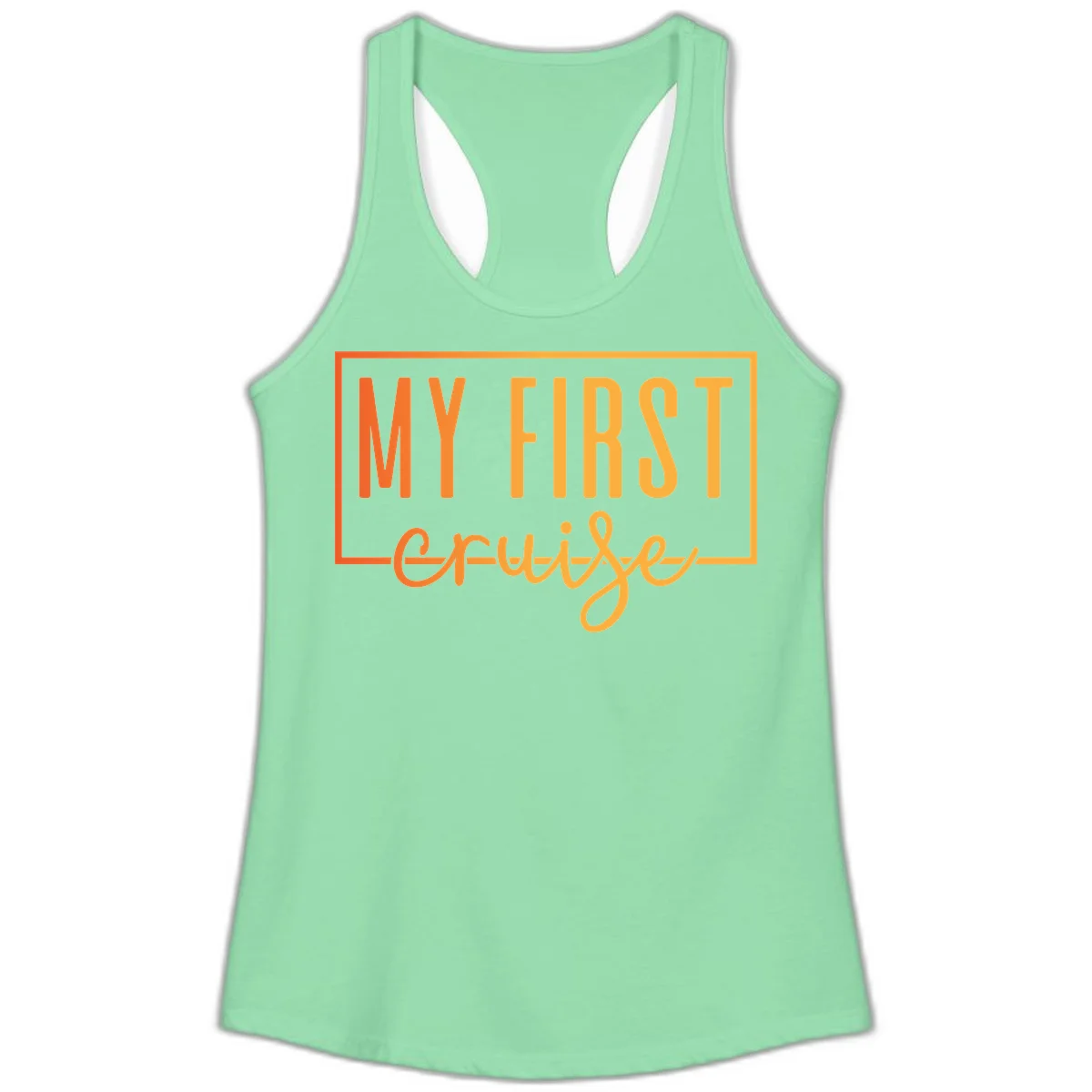 My First Cruise Ladies Racerback Tank in Solid Mint