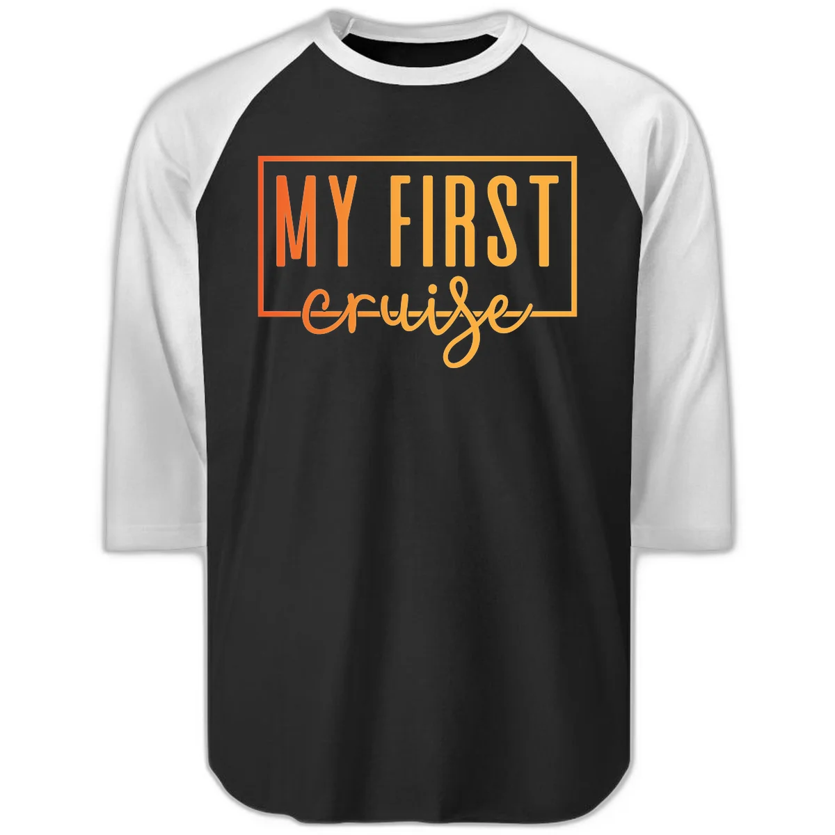 My First Cruise Raglan 3/4 Sleeve in Black White