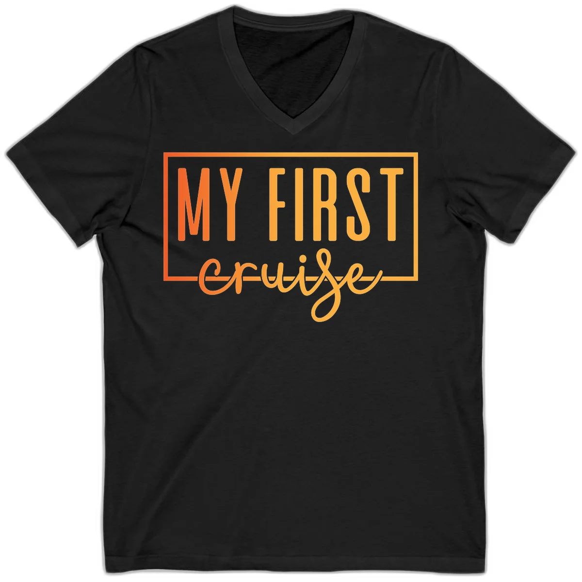 My First Cruise V-Neck T-Shirt in Black
