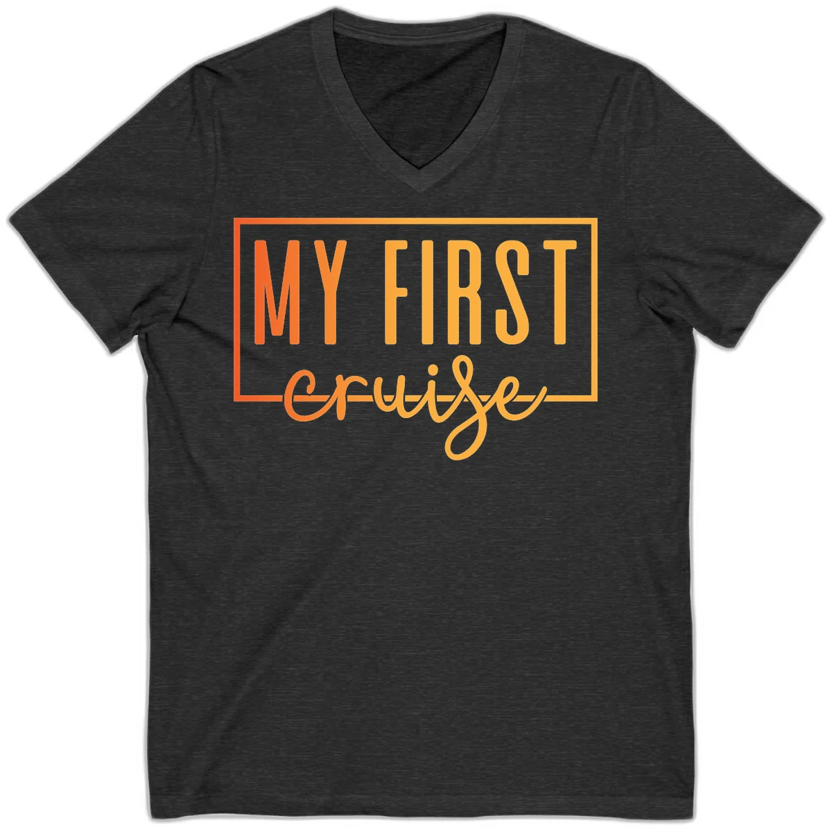 My First Cruise V-Neck T-Shirt in Dark Grey Heather