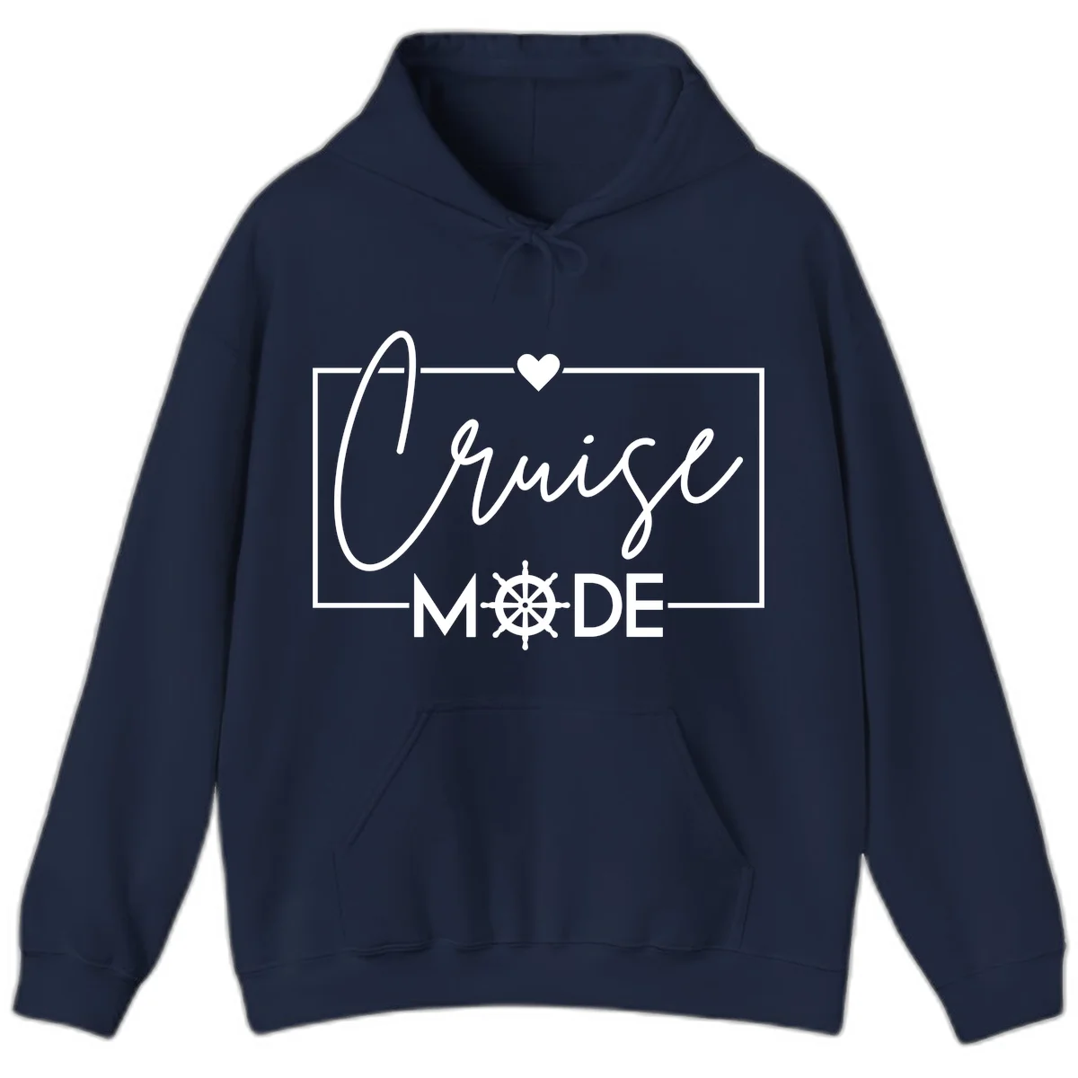 Cruise Mode Nautical Heart Hoodie in Navy