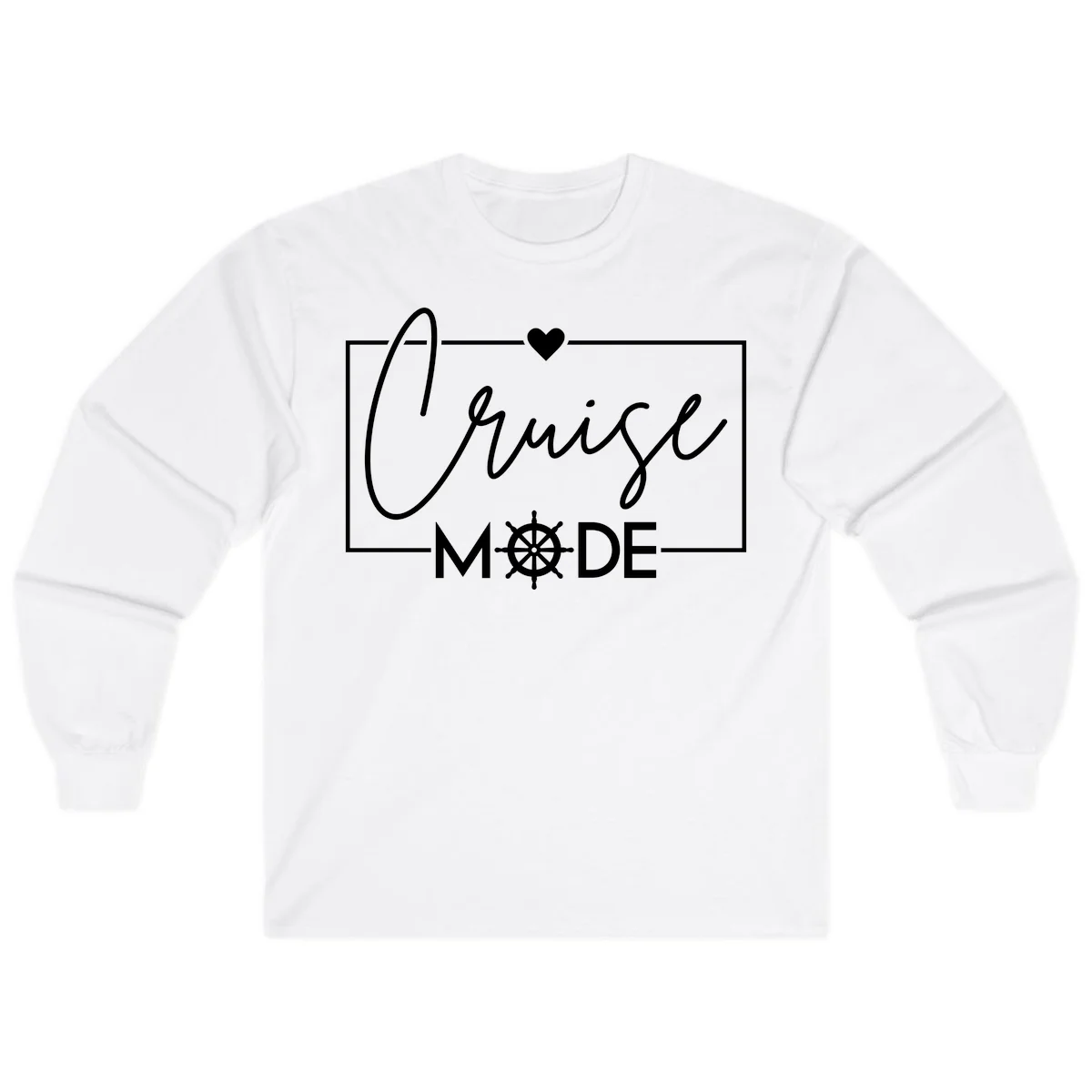 Cruise Mode Nautical Heart Long Sleeve in White