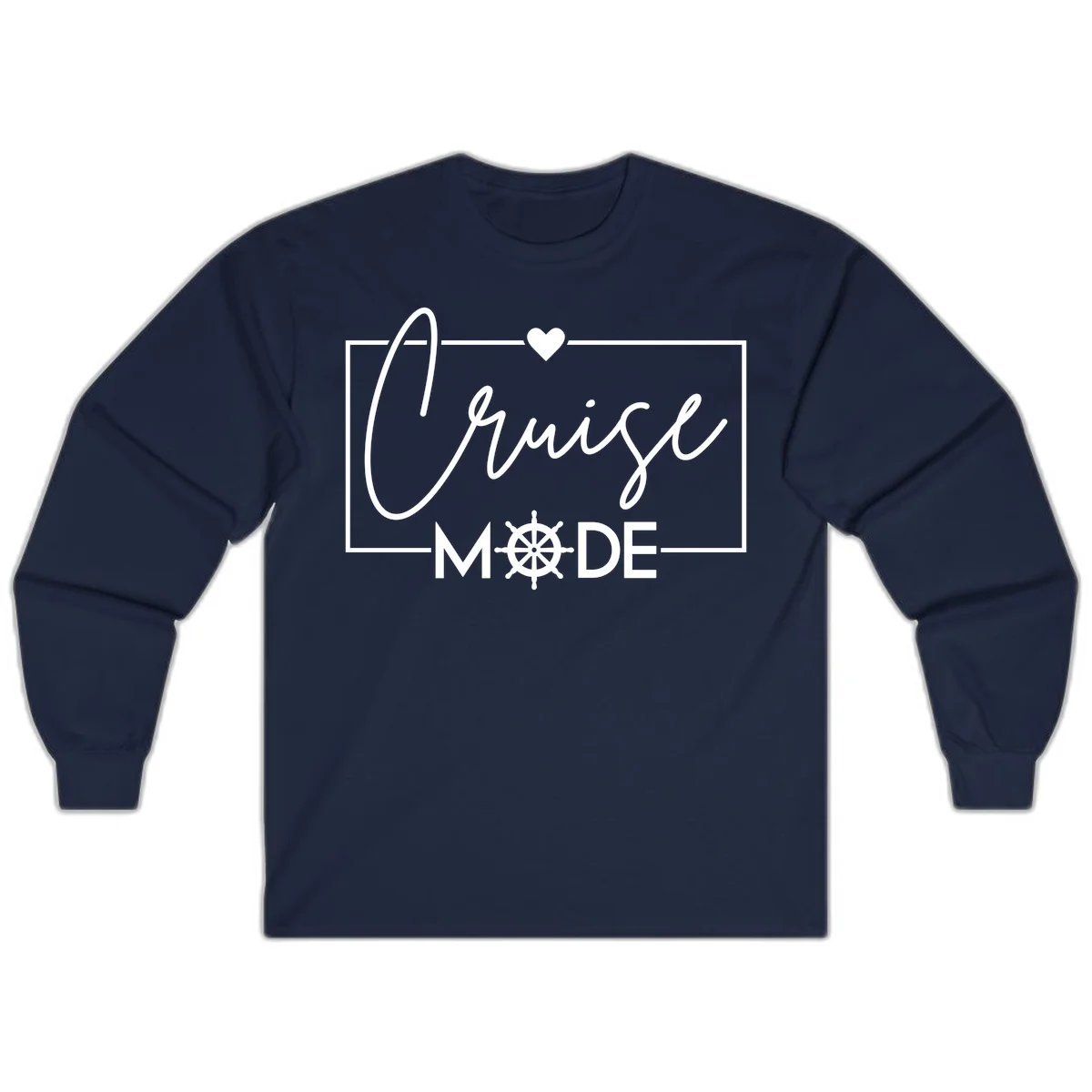 Cruise Mode Nautical Heart Long Sleeve in Navy