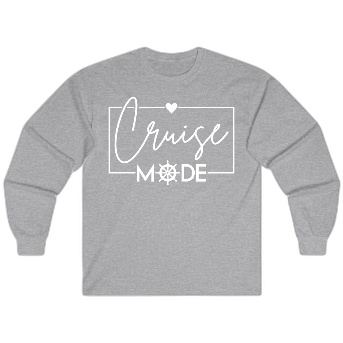 Cruise Mode Nautical Heart Long Sleeve in Sport Grey