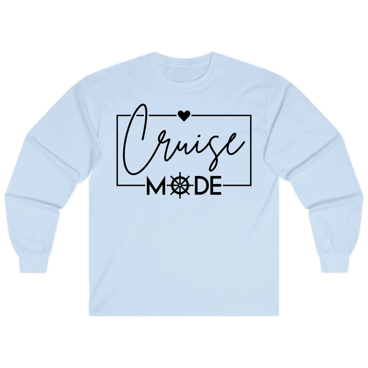 Cruise Mode Nautical Heart Long Sleeve in Light Blue